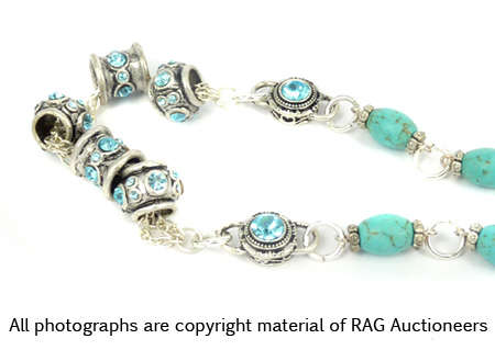 **R510** Lauren Michelle Collection Turquoise and Ringed Necklace