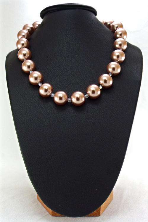 41 cm SWARVOSKI CRYSTALS & Seba-Vasi PEARL NECKLACE  by: Cooper & Lombard Jewellry