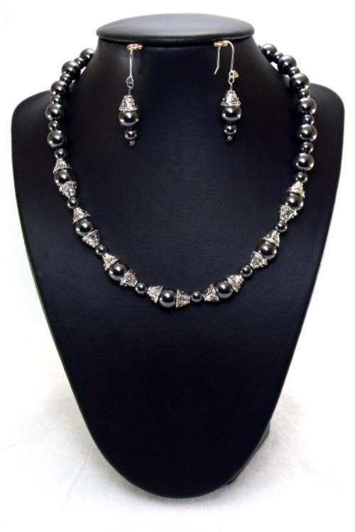 FREE matching Earrings with this Unique 42cm HEMATINE Necklace by: Cooper & Lombard Jewellery