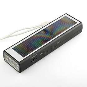 BRAND NEW-Solar Powered 4 Bright LED Flashlight with FM Radio, Standard DC 5V Output-PHONE CHARGER