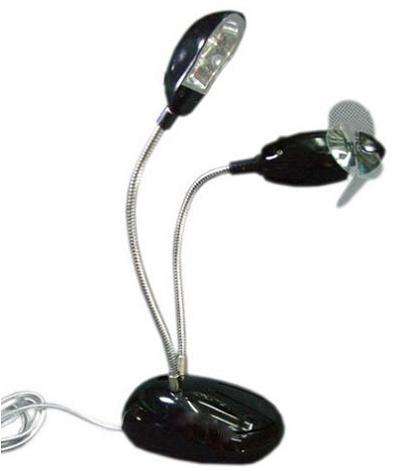 Switch 2 led USB Computer Light Desk Lamp Light With Fan