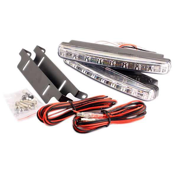 2 x 8 Slim Waterproof Car LED Day Light/Universal Running Light - Auto Dim Function
