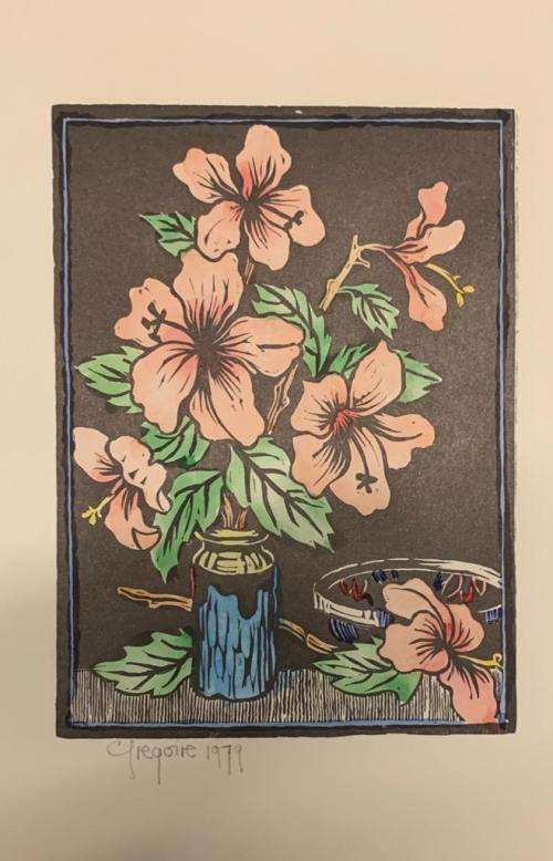 Gregoire Boonzaier Linocut Watercolour