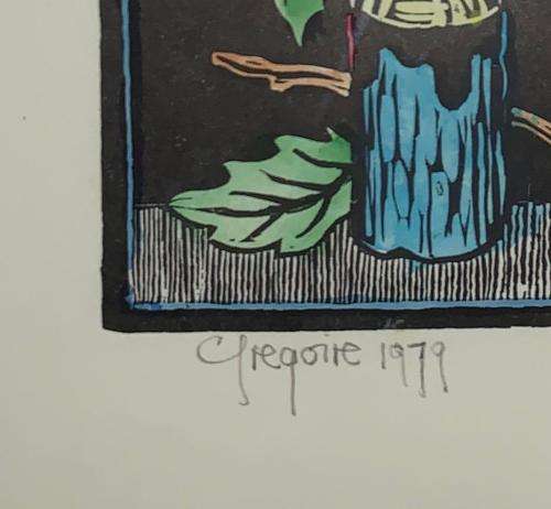 Gregoire Boonzaier Linocut Watercolour