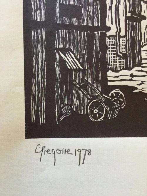 GREGOIRE BOONZAIER, DONKEY CART- DISTRICT SIX LINOCUT