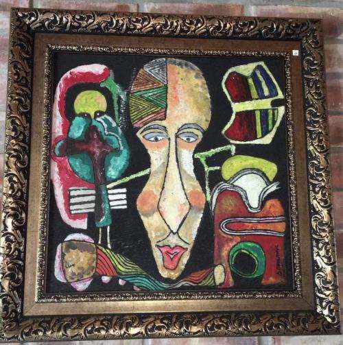 SOLOMON MAHLANGU, OIL PAINTING