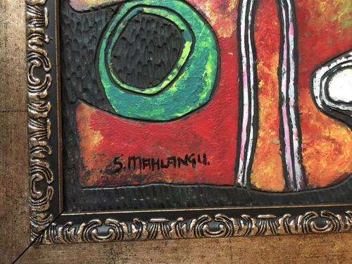 SOLOMON MAHLANGU, OIL PAINTING