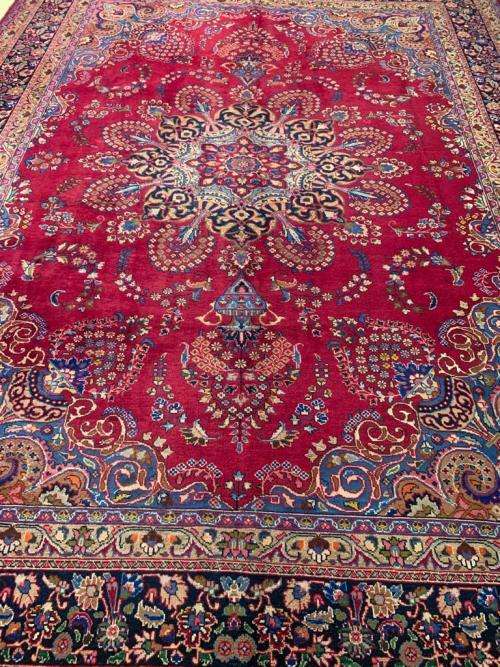 VINTAGE HANDWOVEN PERSIAN RUG [ KASHMAR] 3M95cm x 2M90cm