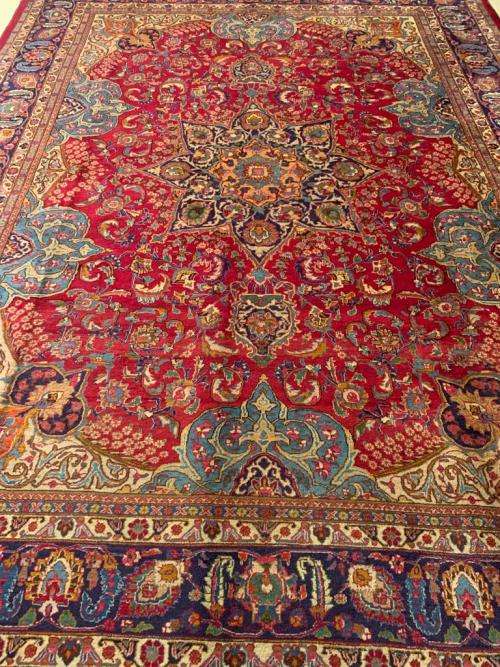 VINTAGE HANDWOVEN PERSIAN RUG [ ISHFAHAN ] 4M00cm x3M03cm