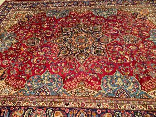 VINTAGE HANDWOVEN PERSIAN RUG [ ISHFAHAN ] 4M00cm x3M03cm