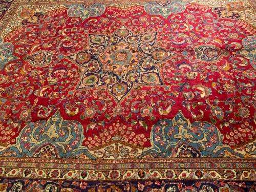 VINTAGE HANDWOVEN PERSIAN RUG [ ISHFAHAN ] 4M00cm x3M03cm