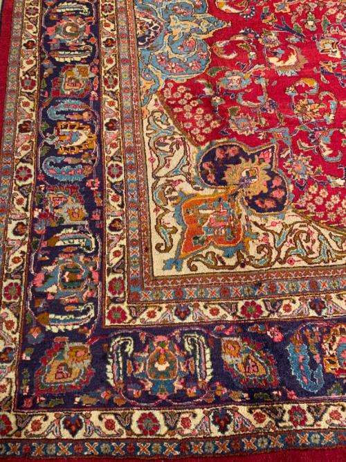 VINTAGE HANDWOVEN PERSIAN RUG [ ISHFAHAN ] 4M00cm x3M03cm