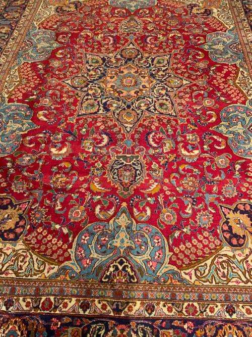 VINTAGE HANDWOVEN PERSIAN RUG [ ISHFAHAN ] 4M00cm x3M03cm