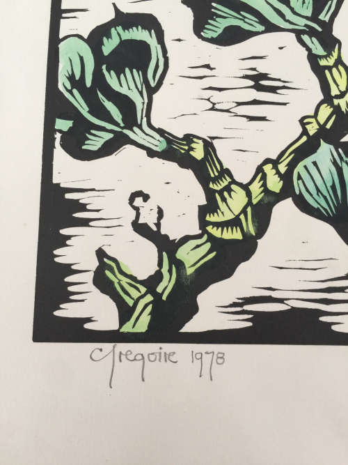 Gregoire Boonzaier-Linocuts - Flowers-Singed And Dated In Pencil