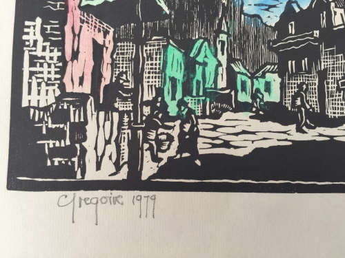 Gregoire Boonzaier-linocut-district 6 - Signed In Pencil 1979
