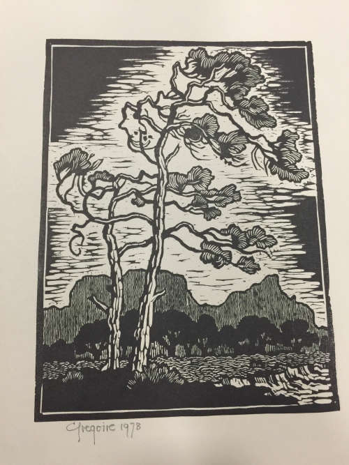 Gregoire Boonzaier- Trees In The Wind - Singed And Dated In Pencil .