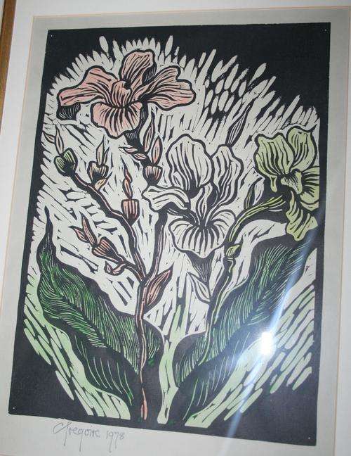 Gregoire Boonzaier- Watercoloured Linocut (Investment)