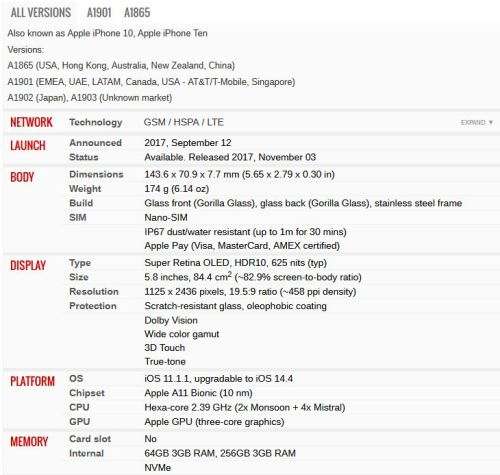 Apple iPhone X - 64GB