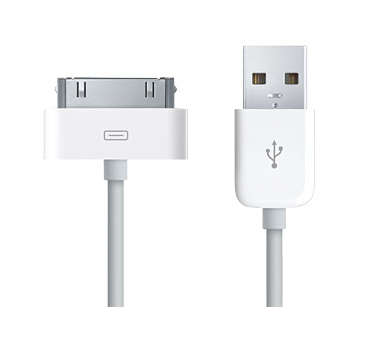 USB Cable (Compatible with iPod/iPhone/iPad) ***Black or White***