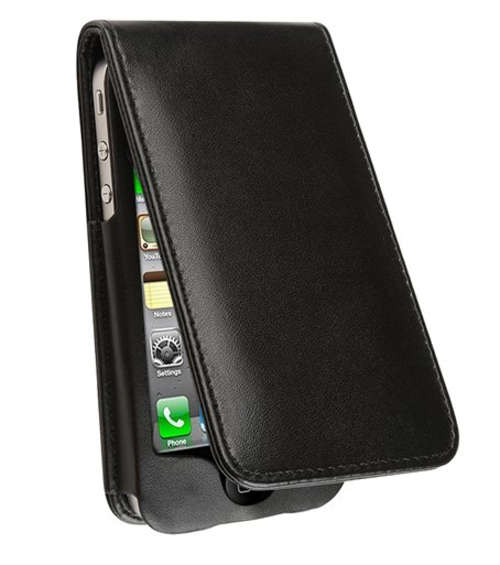 Leather Flip Case (Compatible with iPhone 4 & 4S) ***Black or White***