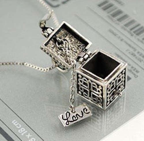 Vintage Love Box Pendant & Necklace ***Love Inside The Box***