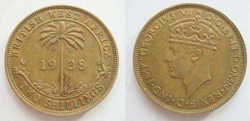 THE 1938 BRITISH WEST AFRICA TWO SHILLING !!!!