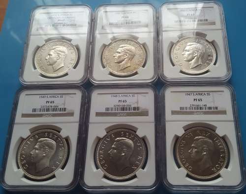 PROOF GRADED CROWN/5 SHILLINGS SET - HIGH GRADES !!!