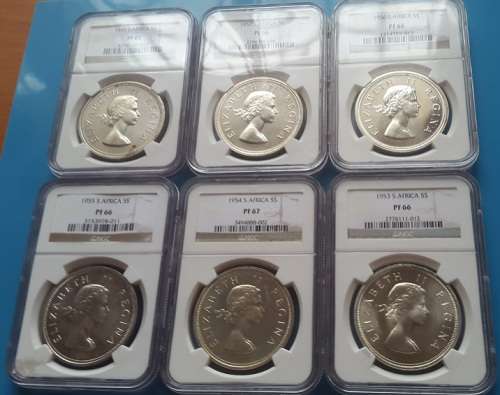 PROOF GRADED CROWN/5 SHILLINGS SET - HIGH GRADES !!!