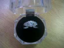 Silver Ring with white Stone