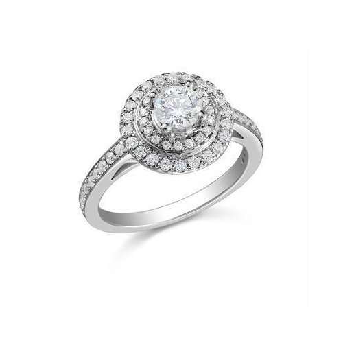 Certified 1.70CT Solitaire Round Cut Real Natural Diamond Wedding/Engagement Ring in 14KT White Gold