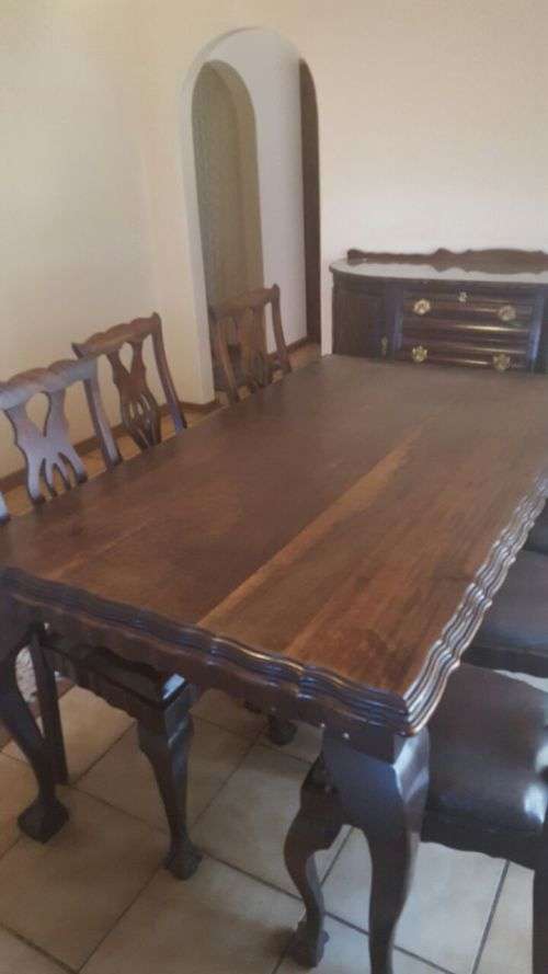Ball and Claw 8 Piece dining room table, sideboard and chairs