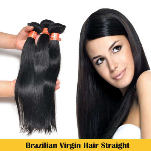 1 lot 6A Brazilian Human Hair Straight 12inch~28inch Natural Black 50g/bundle (3bundles/lot)