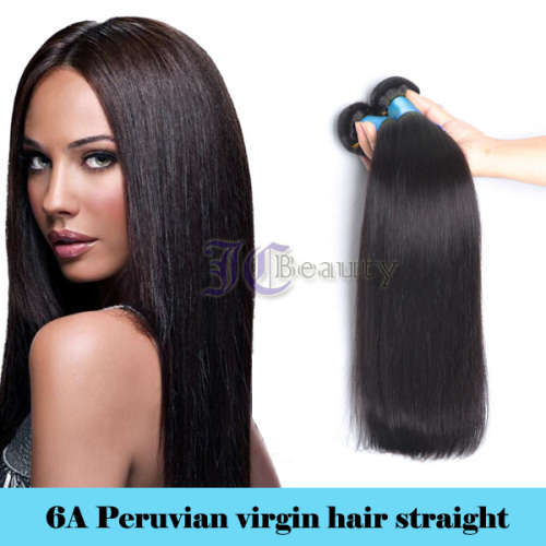 6A 100% Peruvian Human Hair Straight 12inch~28inch 100g Natural Black [one bundle only]