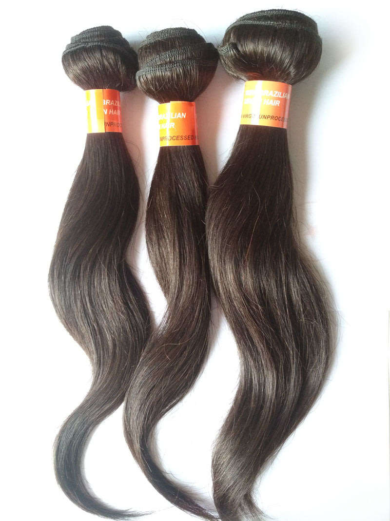 12" Brazilian Human Hair 200g Straight Color 1B# natural black