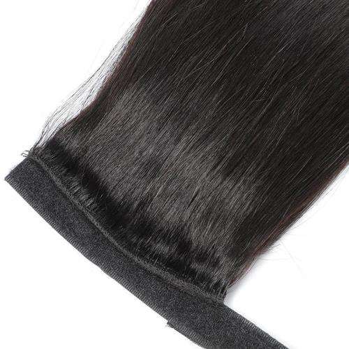 Ponytail Human Hair Wrap Straight 18`and20` natural black [Free Shipping]