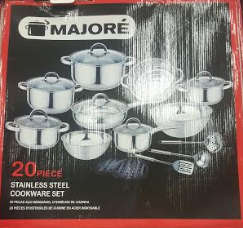 20 PIECE STAINLESS STEEL COOKWARE SET!!!!!!