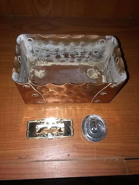 Hand beaten brass container PLUS jewelry: What a combination!!!!