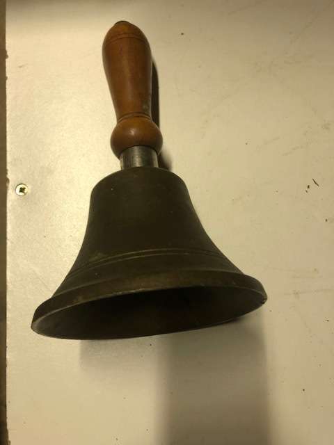 Vintage brass school bell: No gong: Good condition