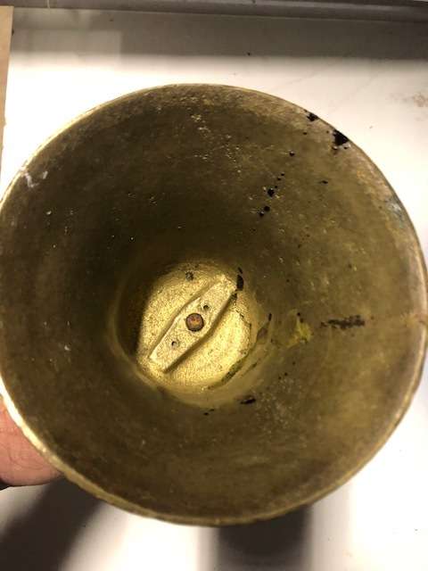 Vintage brass school bell: No gong: Good condition
