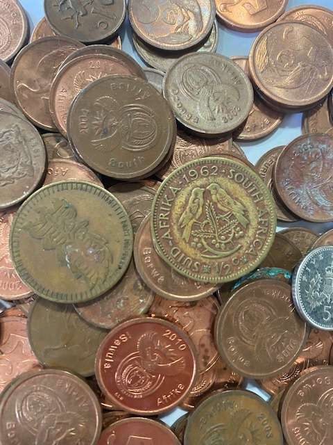 Coin Lot: More than 95 coins. Mostly RSA incl 1962 JVR and a few international coins: Many UNC