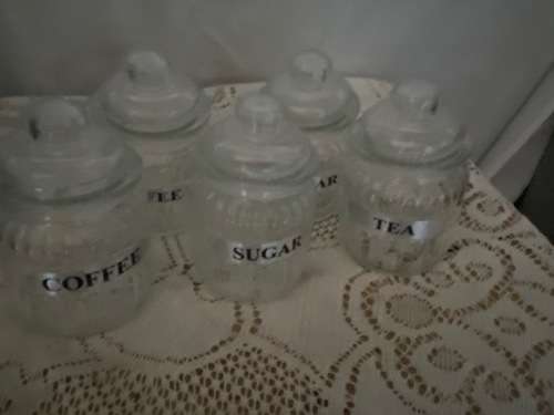 Lovely set of coffee, sugar and tea canisters