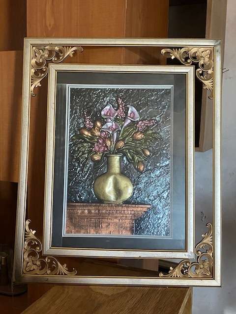Beautiful mixed media artwork framed in lovely frame