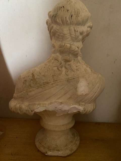 Roman Bust Statue: Lovely detail: Note damage to the back. Height almost 300mm