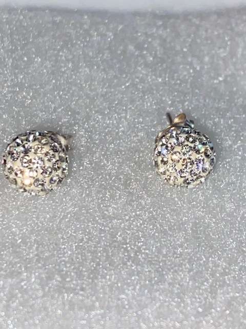 Sterling Silver Glitter Ball Earrings