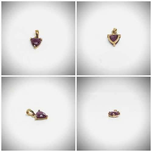 New 10  ct Yellow Gold Natural Ruby Pendant: 1.20 ct