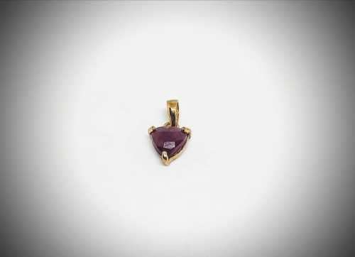 New 10  ct Yellow Gold Natural Ruby Pendant: 1.20 ct