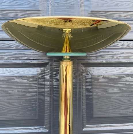 Stunnning brass coated corner lamp and more than 1800 mm  in height: Excedllent condition