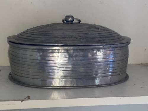 Large White Metal Utility Container: 240 mm long