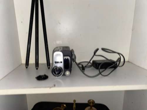 Video camera in bag with tripod in excellent condition
