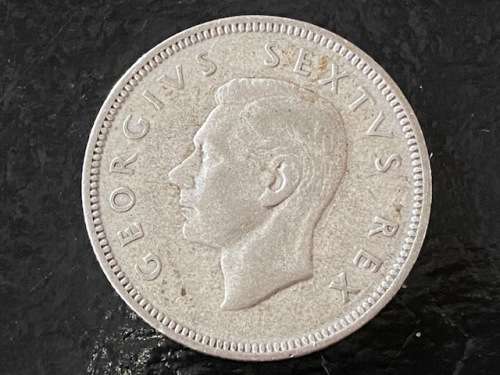 1952 Union of SA  Florin (2 shillings): .500 Silver: Good detail